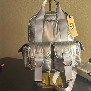 Steve Madden Silver Mini Backpack